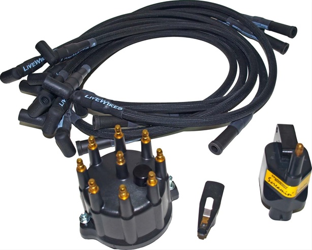 DUI Firepower Black Plug Wire/Cap, Rotor Kit 97-03 Dodge V8